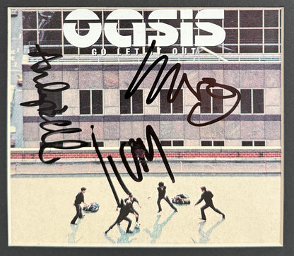 Oasis; Liam Gallagher, Andy Bell, Gem Archer, Hand Signed CD Cover Presentation & COA