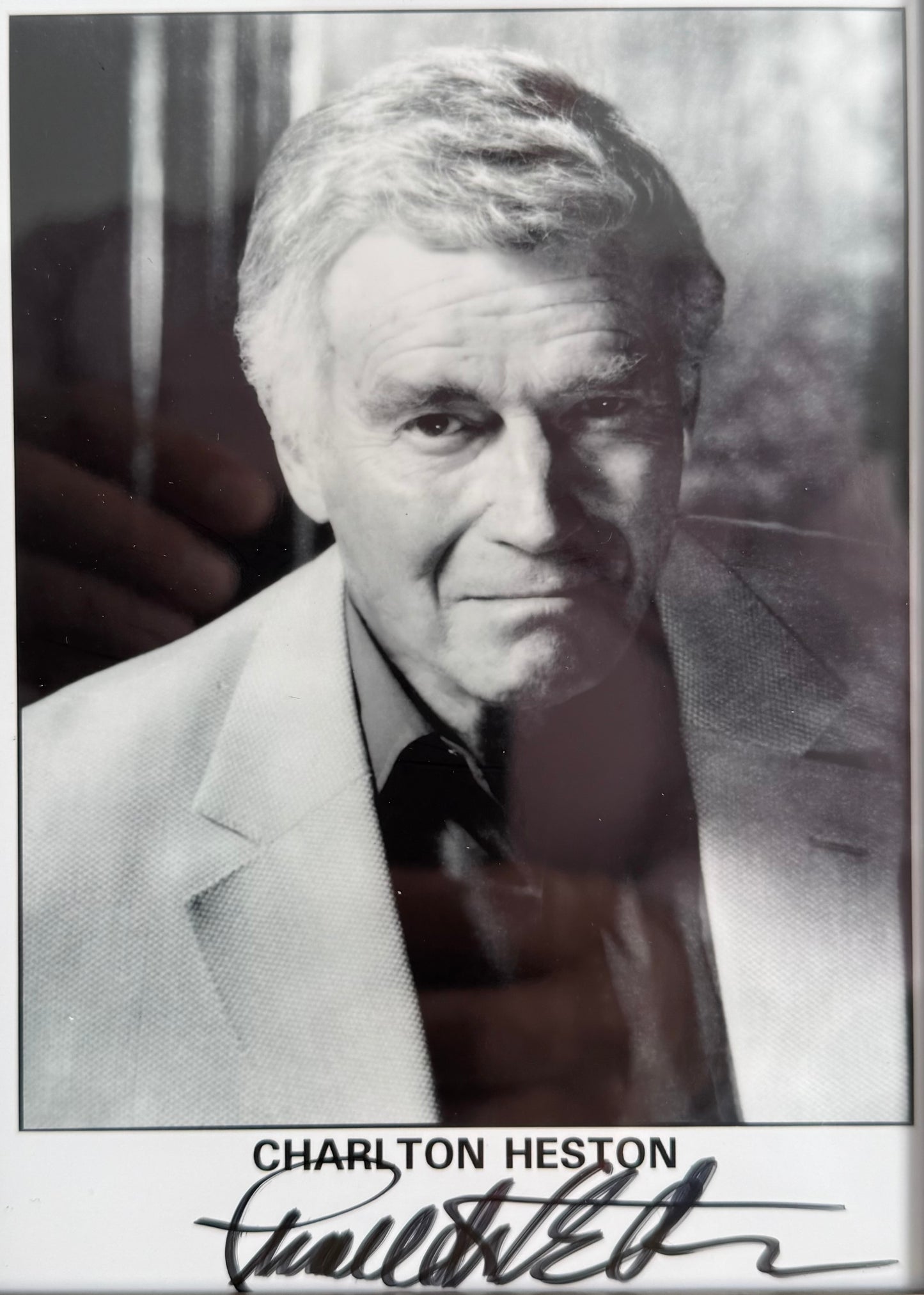 Charlton Heston, Hand Signed Original Publicity Photo, & AFTAL Member COA