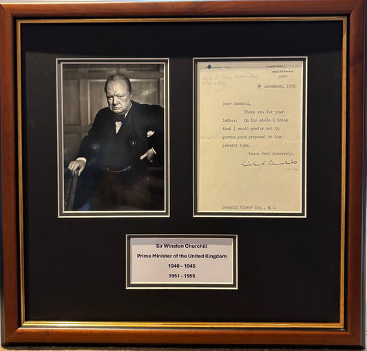 Sir Winston Churchill, Former British Prime Minister, Hand Signed Letter With COA