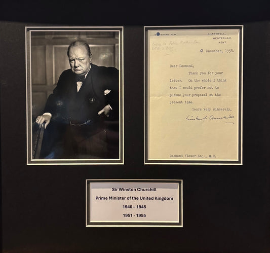 Sir Winston Churchill, Former British Prime Minister, Hand Signed Letter With COA