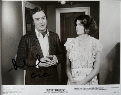 Michael Caine, Hand Signed 'Sweet Liberty' Original Film Photo & AFTAL Member COA