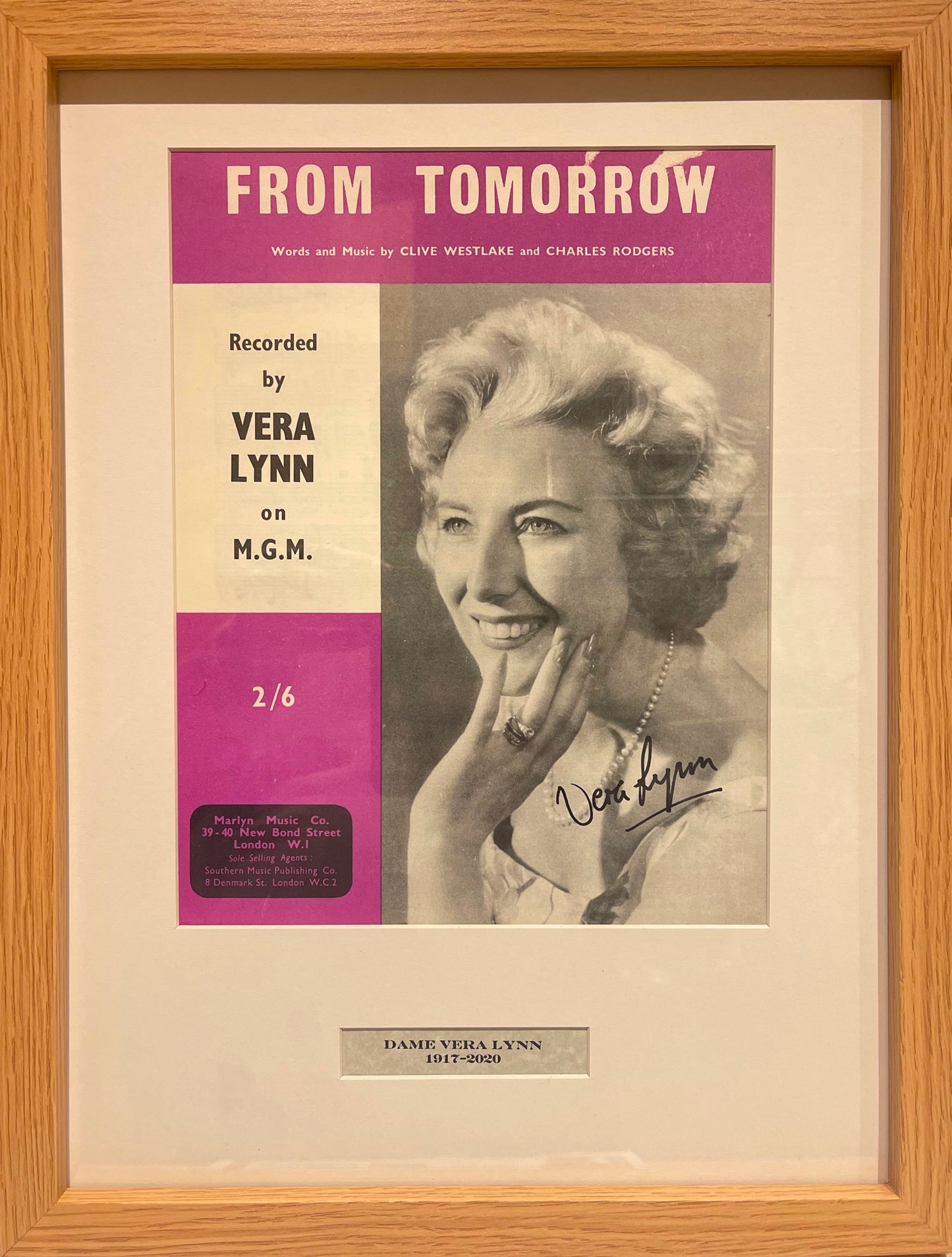 DAME VERA LYNN HAND SIGNED SONGSHEET WITH COA