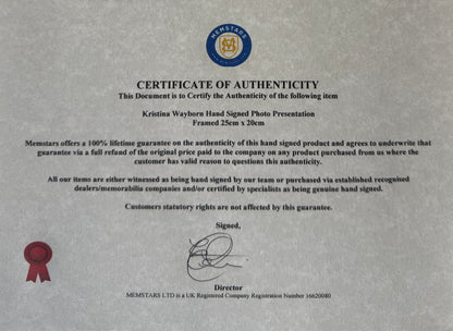 Kristina Wayborn 007 James Bond 'Octopussy Actress, Hand Signed Photo & COA