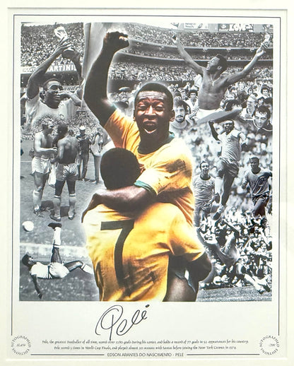 Pele - Hand Signed Large Framed 65cm x 55cm Limited Edition Montage & COA