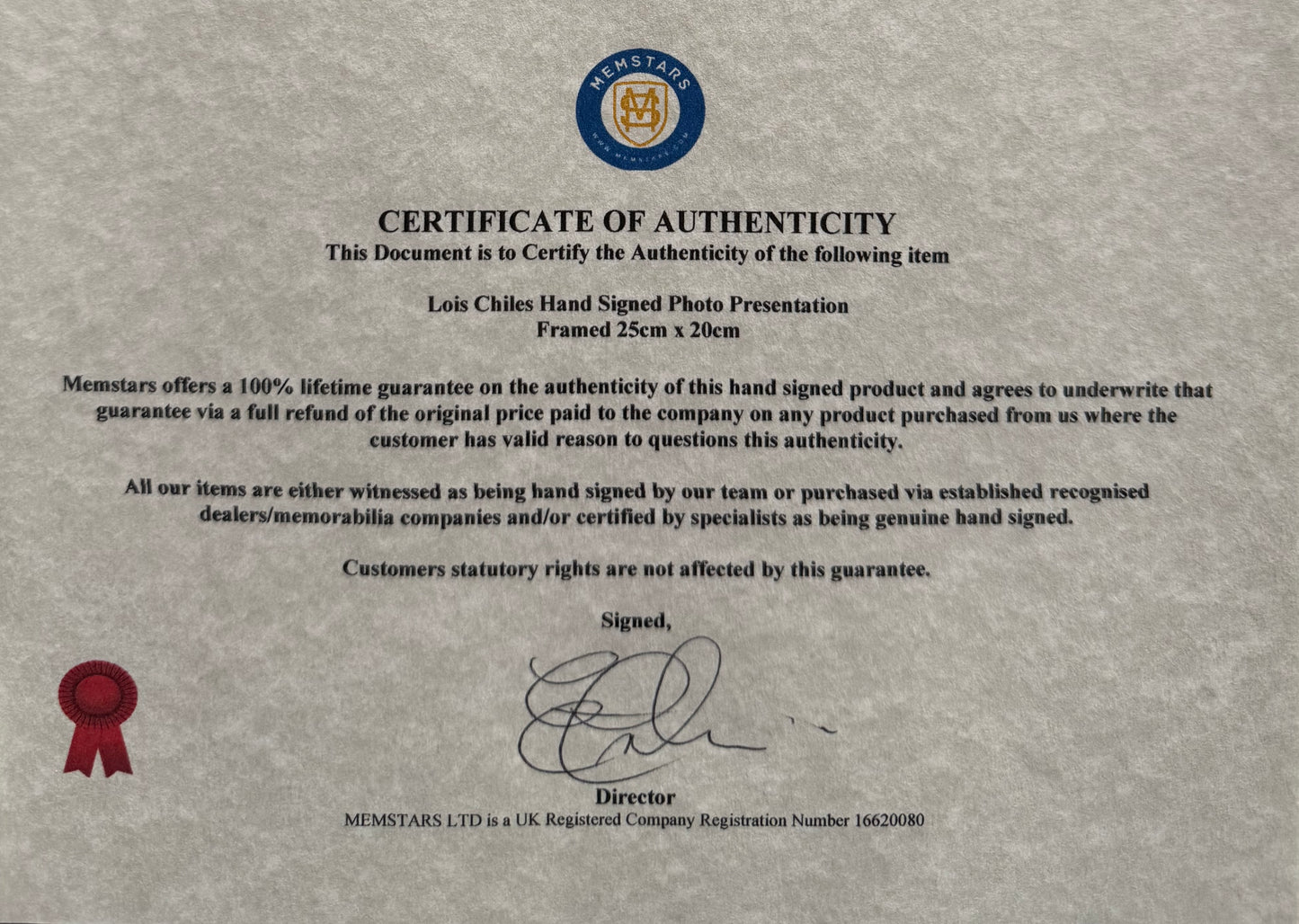 Lois Chiles, 007 'Holly Goodhead' James Bond 'Moonraker' Actress, Hand Signed Photo & COA