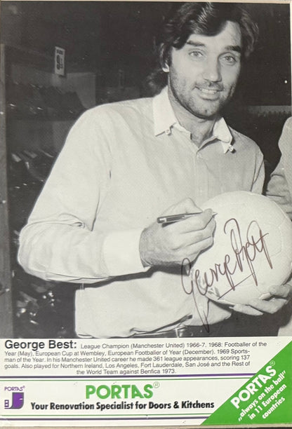 George Best, Manchester United Legend, Stunning Hand Signed Photo Card Presentation & COA
