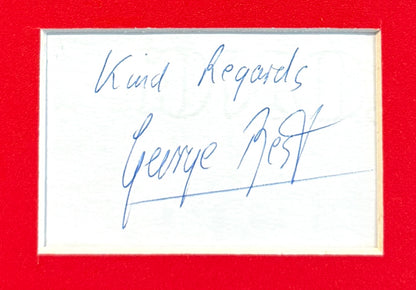 George Best, Manchester United Legend, Stunning Hand Signed Card With Photo Presentation & COA
