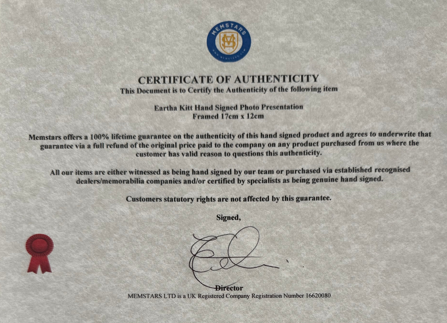 Eartha Kitt, Guaranteed Hand Signed Original Photo, With COA