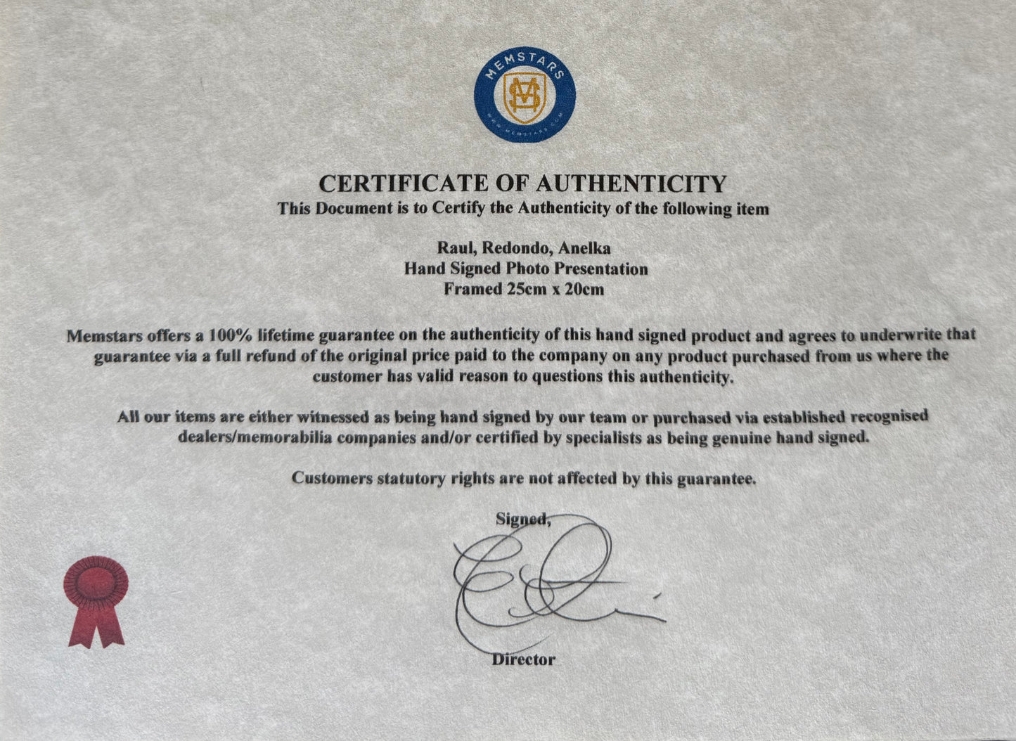 Raul, Anelka, Redondo, Real Madrid Legends, Guaranteed Hand Signed Photo & COA