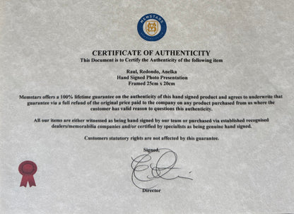 Raul, Anelka, Redondo, Real Madrid Legends, Guaranteed Hand Signed Photo & COA