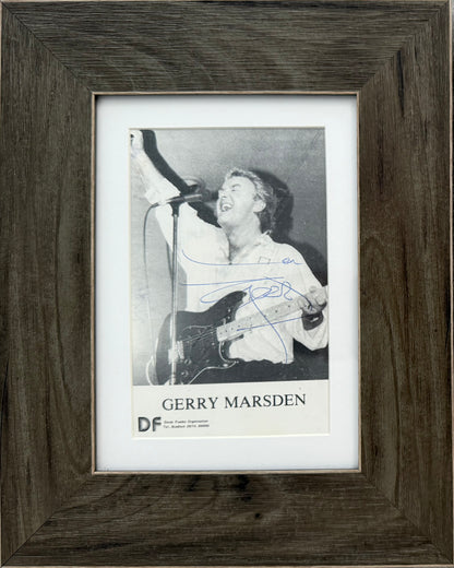 Gerry Marsden, Guaranteed Hand Signed Original Framed 17 x 12cm Photo, With COA