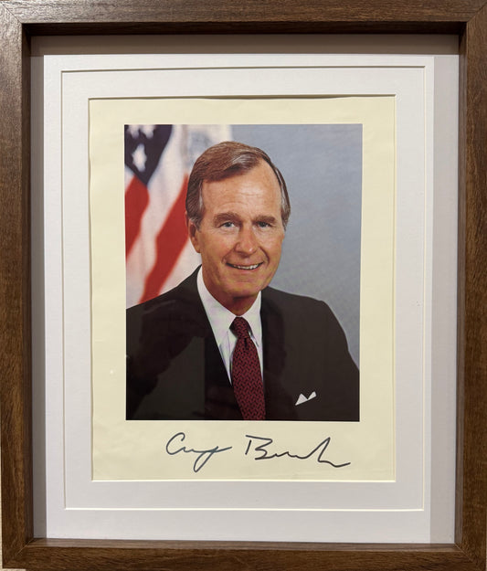 George Bush Senior, Former President of the USA, Hand Signed Photo Presentation & COA