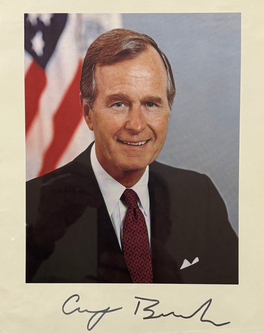 George Bush Senior, Former President of the USA, Hand Signed Photo Presentation & COA