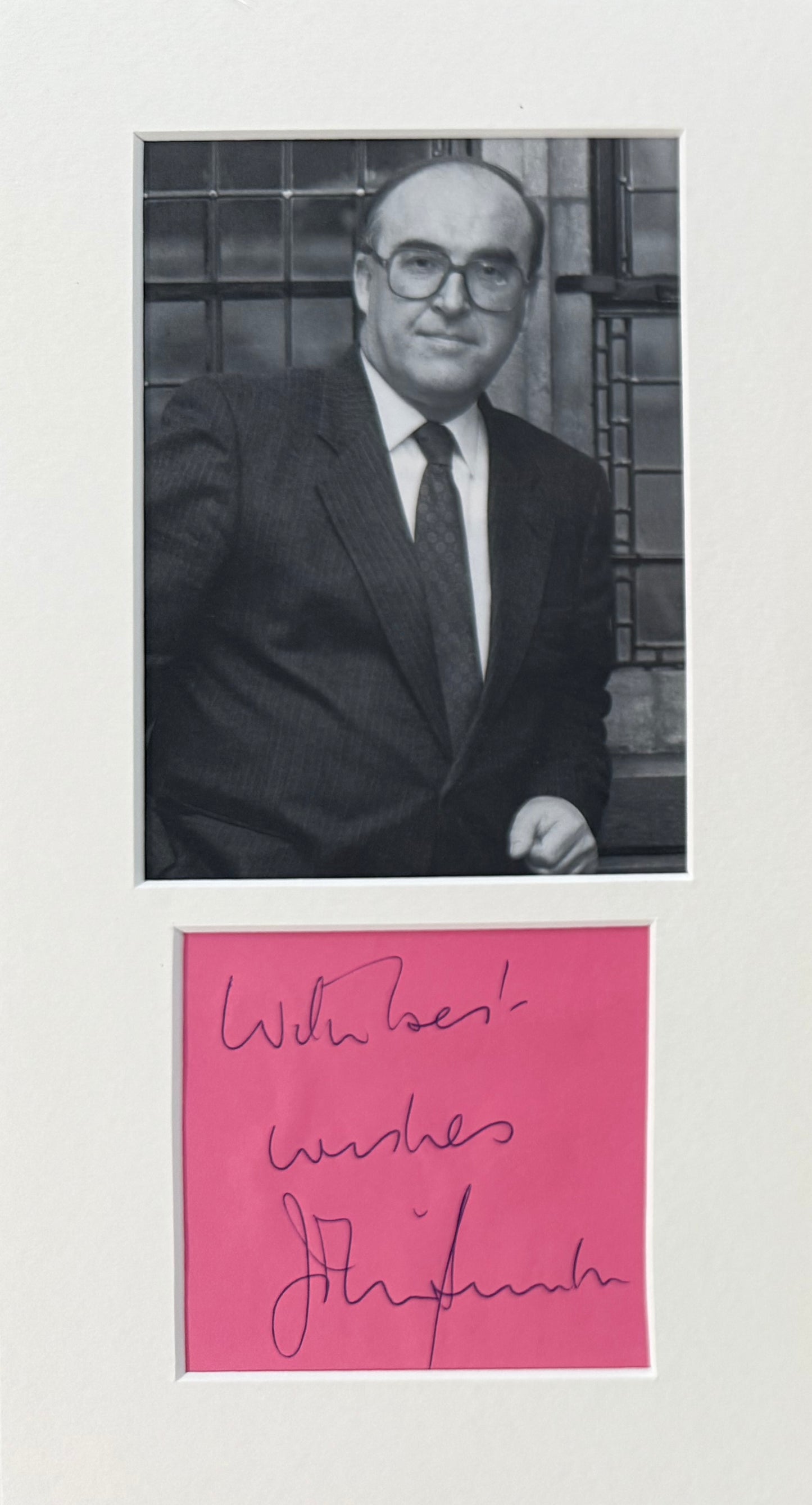 John Smith, Former Labour Leader, Hand Signed Mounted Card & Photo with COA