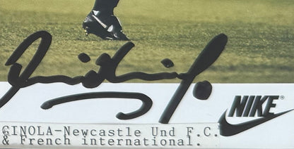 David Ginola, Newcastle, Spurs, French Legend, Hand Signed Framed Promo Card With COA
