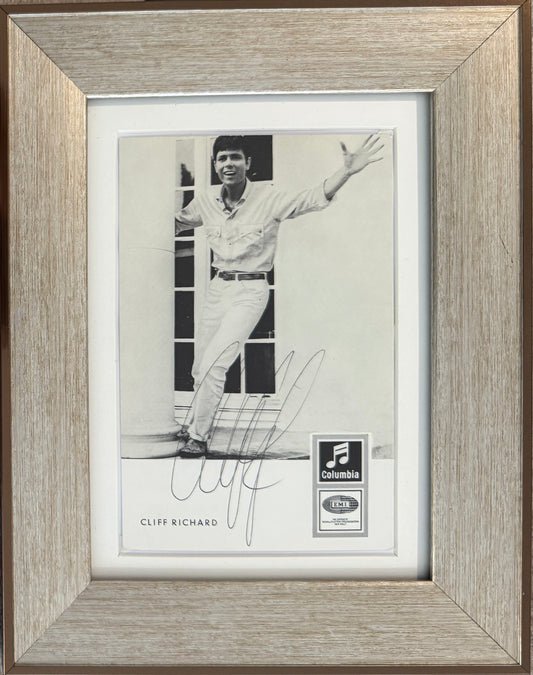 Cliff Richard, Singer, Actor, Hand Signed Official Photocard with COA