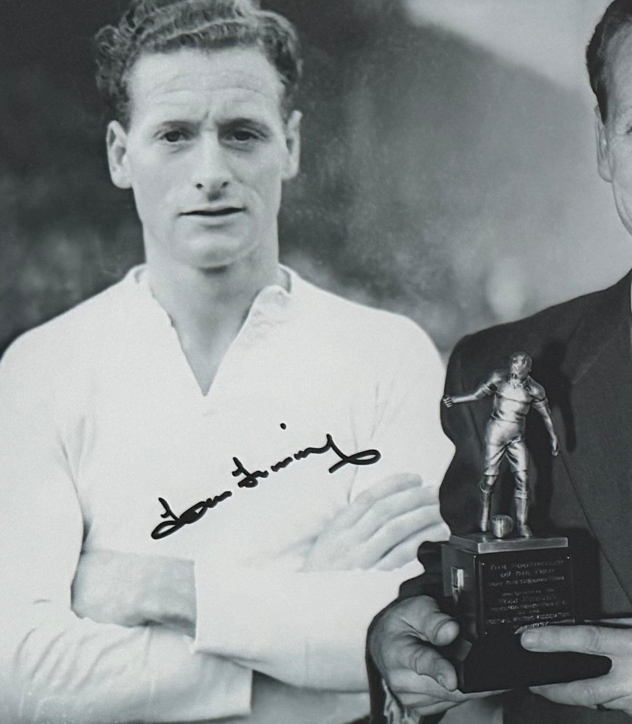 Tom Finney, PNE England Legend, Hand Signed Framed Photo & AFTAL COA