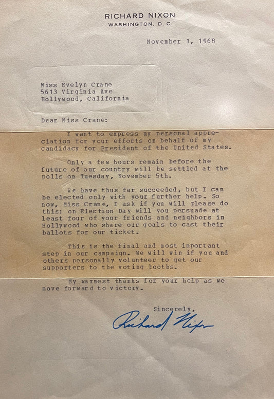 Richard Nixon, Former United States President, Hand Signed Letter Presentation & AFTAL COA