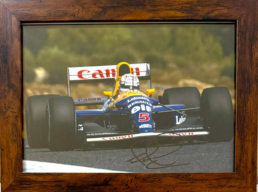 Nigel Mansell, Hand Signed Framed (30cm x 20cm) Photo Presentation & COA