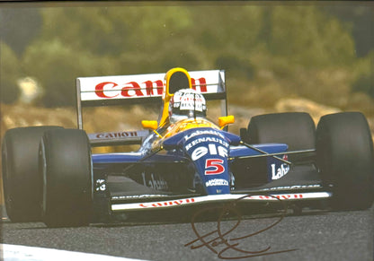Nigel Mansell, Hand Signed Framed (30cm x 20cm) Photo Presentation & COA