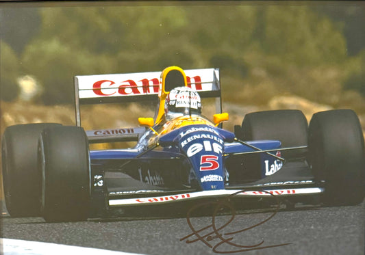 Nigel Mansell, Hand Signed Framed (30cm x 20cm) Photo Presentation & COA