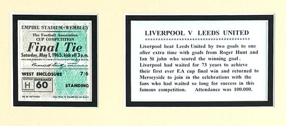 Liverpool FC 1965 FA Cup Winners Multi-Hand Signed Book Page Presentation (80cm x 40cm) With COA