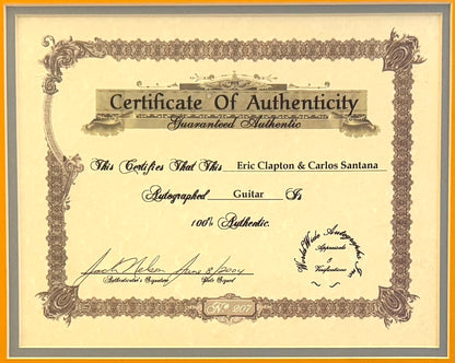Eric Clapton, Carlos Santana, Guitarist Legends, Hand Signed Guitar & COA