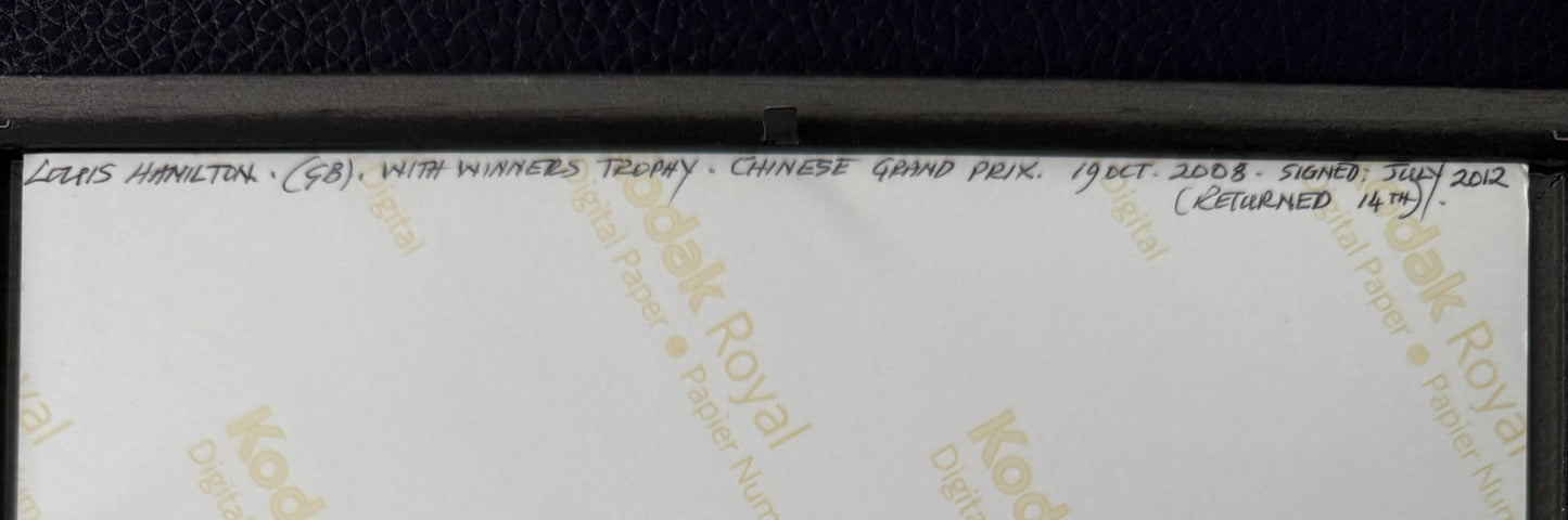 Lewis Hamilton, F1 Mercedes McLaren Legend, Hand Signed Photo & COA
