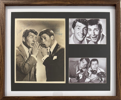 Dean Martin, Jerry Lewis, Guaranteed Hand Signed Framed Photo Presentation With COA