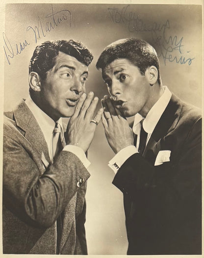 Dean Martin, Jerry Lewis, Guaranteed Hand Signed Framed Photo Presentation With COA