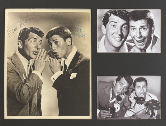 Dean Martin, Jerry Lewis, Guaranteed Hand Signed Framed Photo Presentation With COA