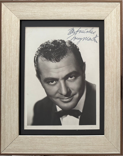 Tony Martin, U.S. Actor, Singer, Guaranteed Hand Signed Framed Publicity Photo With COA