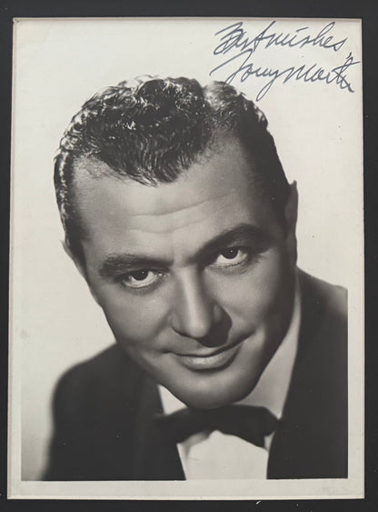 Tony Martin, U.S. Actor, Singer, Guaranteed Hand Signed Framed Publicity Photo With COA