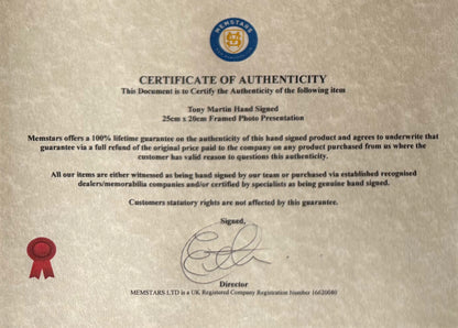 Tony Martin, U.S. Actor, Singer, Guaranteed Hand Signed Framed Publicity Photo With COA