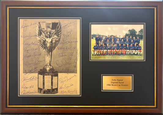 England 1966 SUPER RARE Full Squad (22) Hand Signed Photo Presentation & COA