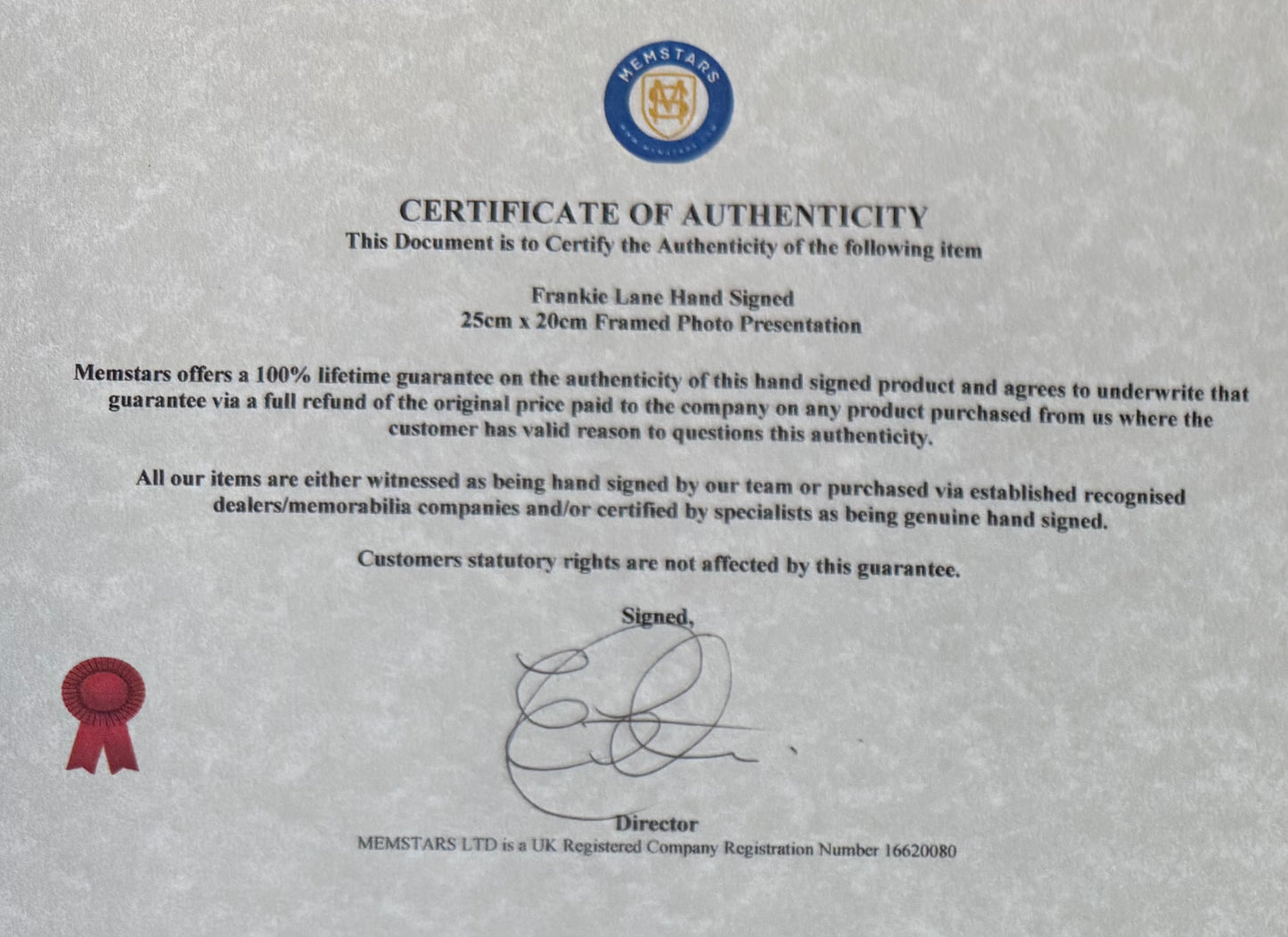 Frankie Laine, U.S. Singer, Songwriter, Guaranteed Hand Signed Framed Publicity Photo With COA