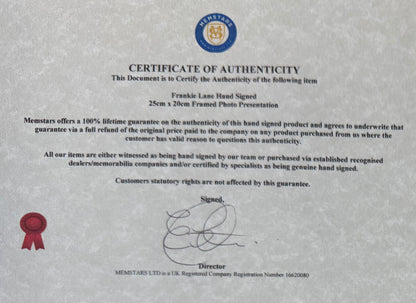 Frankie Laine, U.S. Singer, Songwriter, Guaranteed Hand Signed Framed Publicity Photo With COA