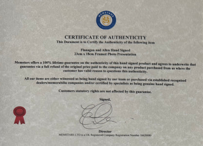 Flanagan And Allen Guaranteed Hand Signed Framed Original Photocard With COA