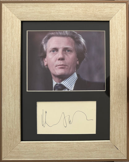 Michael Heseltine Former British Minster Hand Signed Card & Photo Presentation & COA