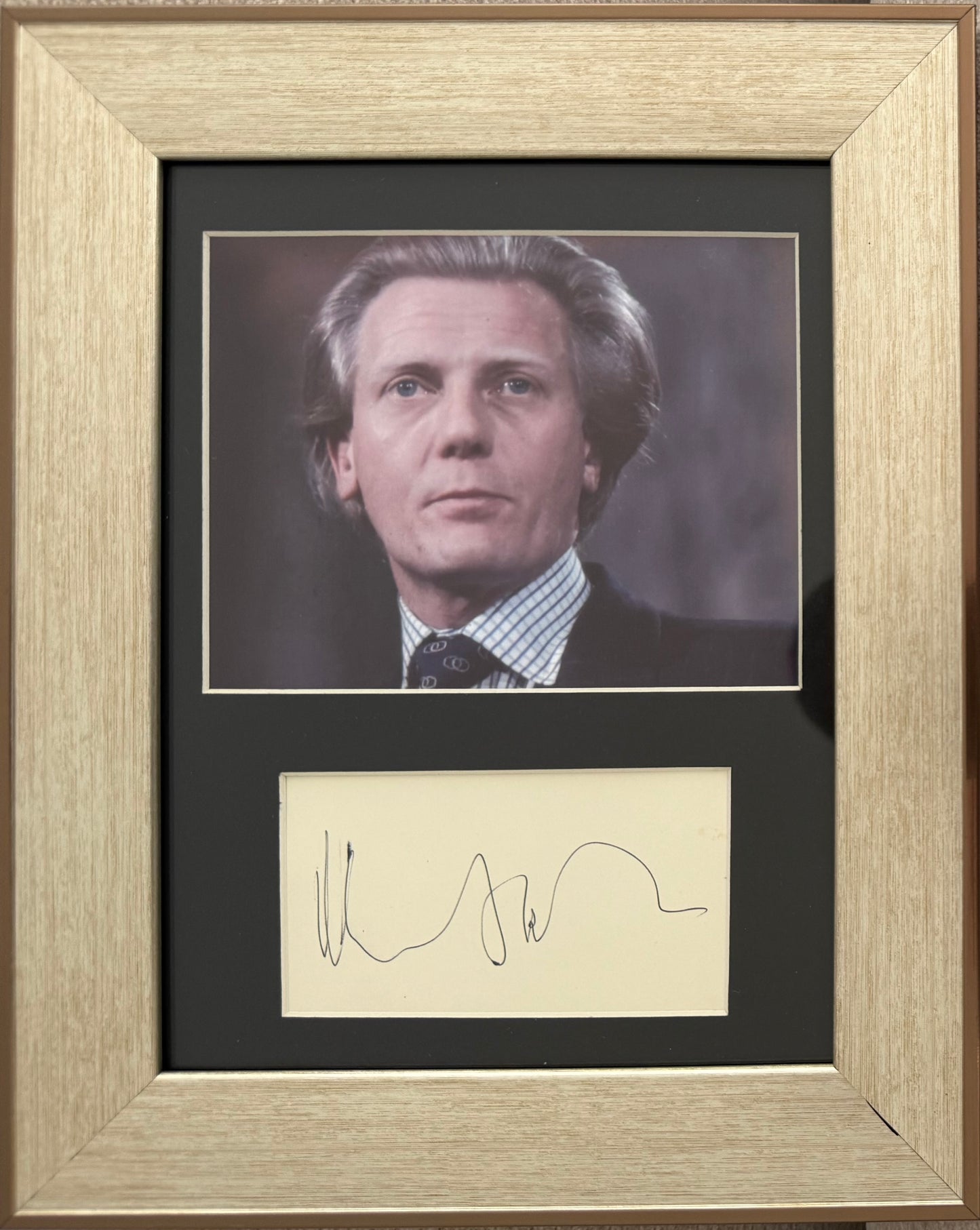 Michael Heseltine Former British Minster Hand Signed Card & Photo Presentation & COA