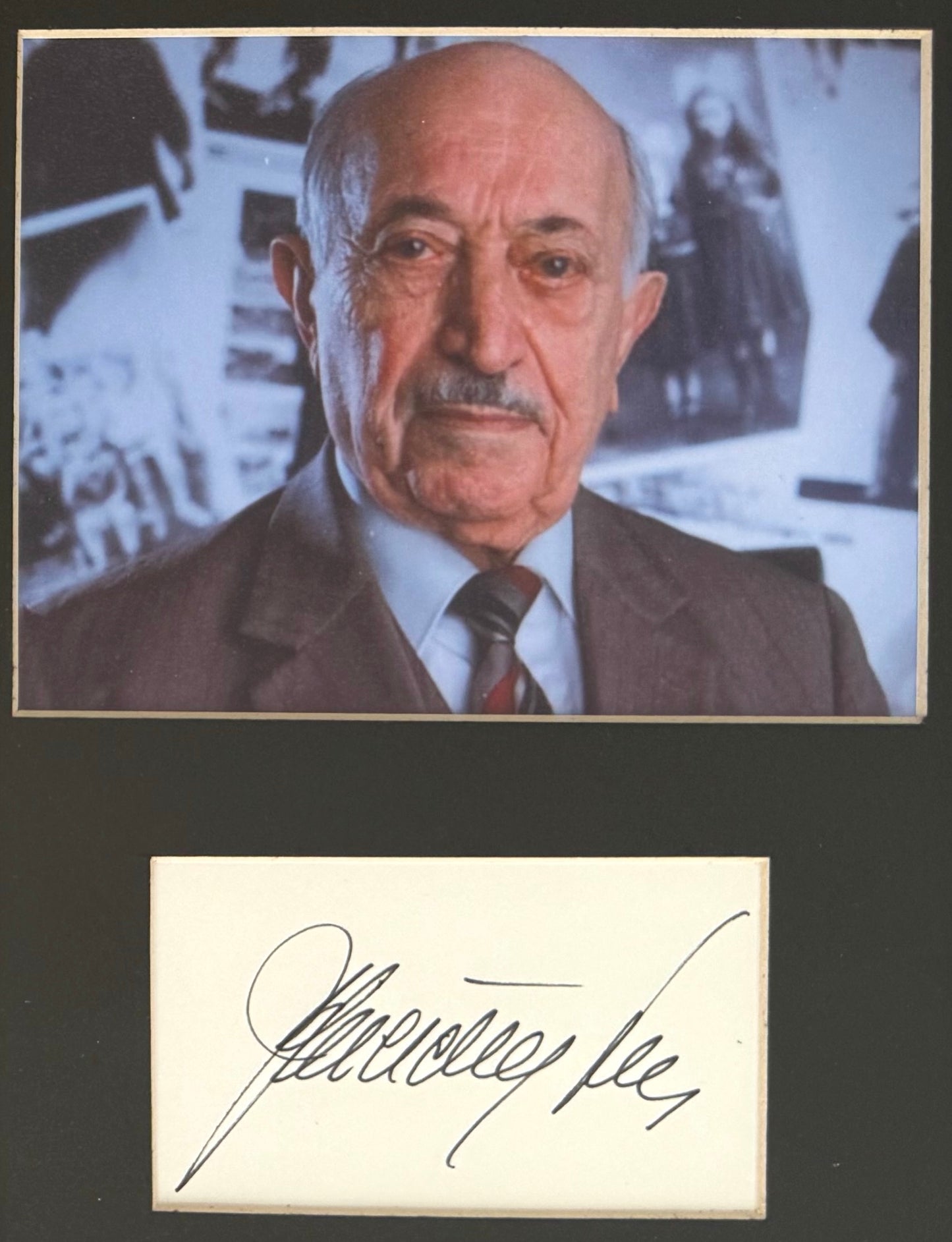 Simon Wiesenthal, Nazi Hunter, Hand Signed Card Presentation & COA