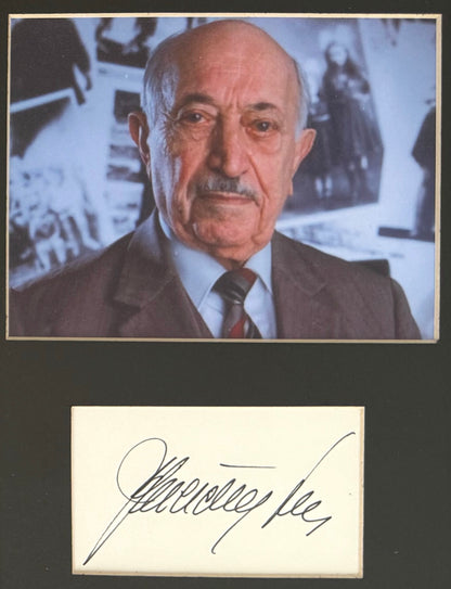 Simon Wiesenthal, Nazi Hunter, Hand Signed Card Presentation & COA
