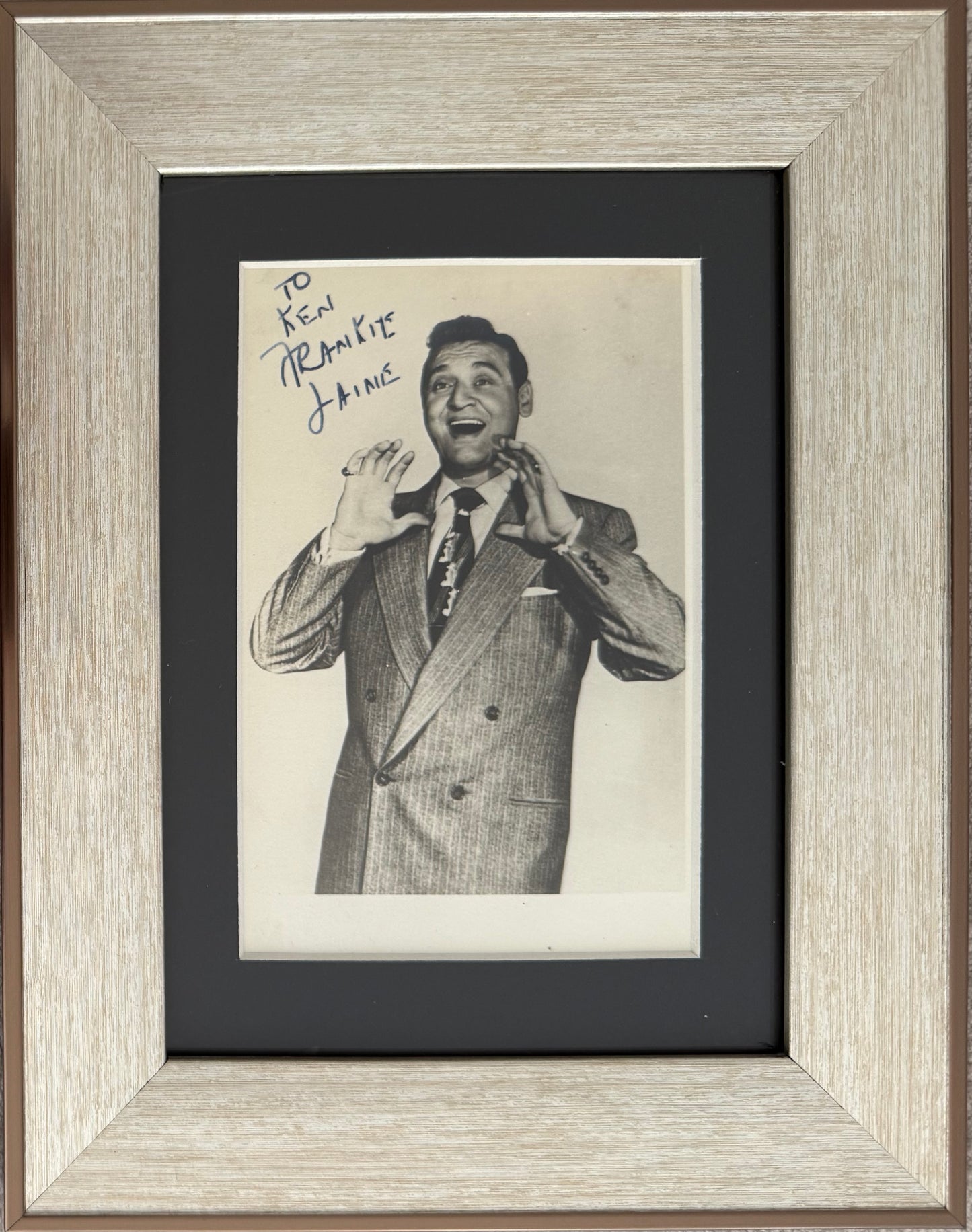Frankie Laine, U.S. Singer, Songwriter, Guaranteed Hand Signed Framed Publicity Photo With COA