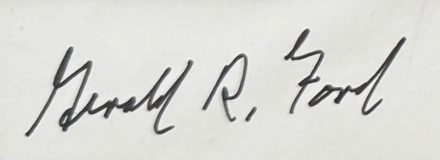 Gerald Ford, Former President, Hand Signed Card & Photo Presentation, With COA