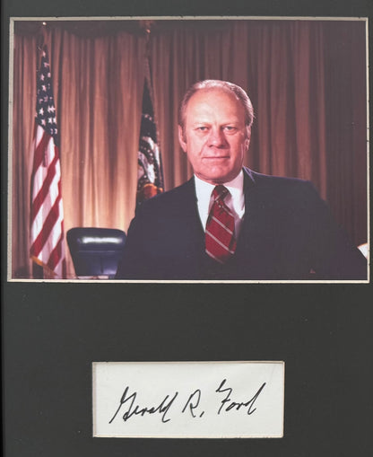 Gerald Ford, Former President, Hand Signed Card & Photo Presentation, With COA