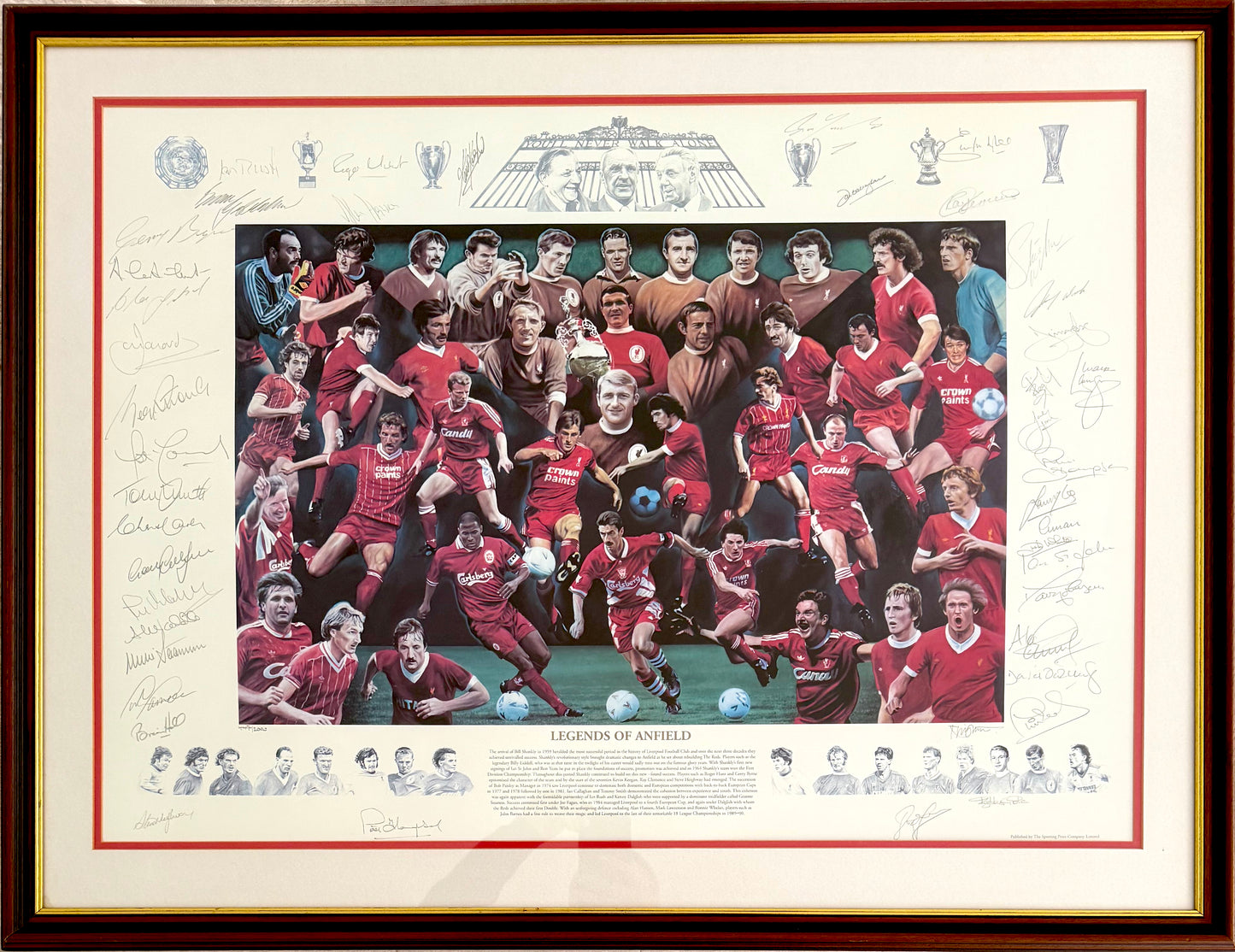 Liverpool FC Super Rare Multi-Hand Signed Ltd. Edition Presentation (100cm x 75cm) With COA