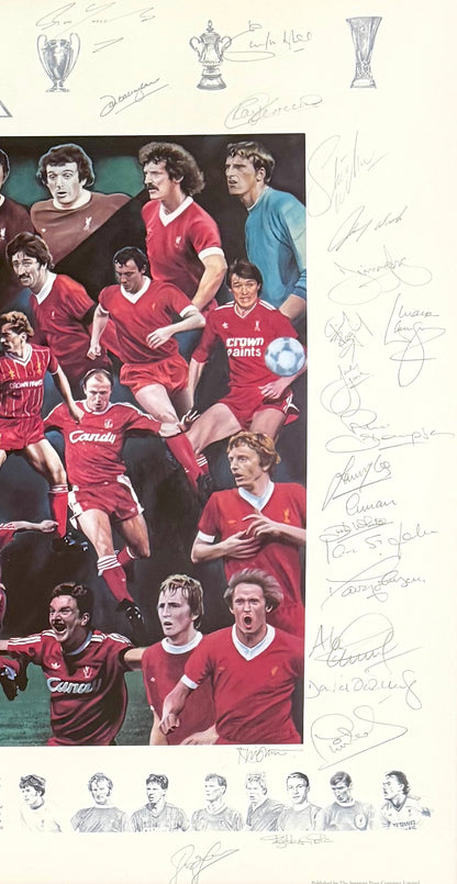 Liverpool FC Super Rare Multi-Hand Signed Ltd. Edition Presentation (100cm x 75cm) With COA