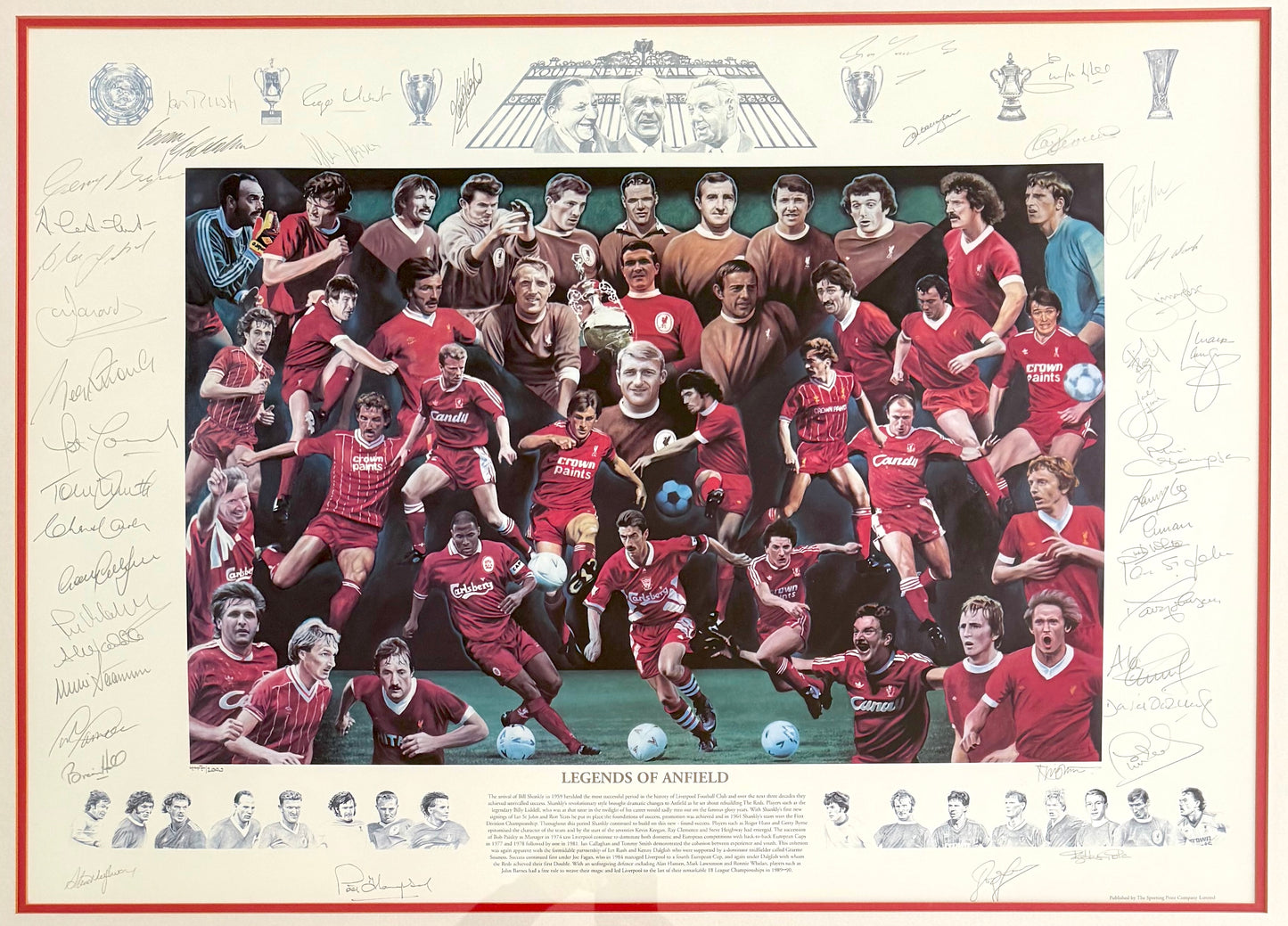 Liverpool FC Super Rare Multi-Hand Signed Ltd. Edition Presentation (100cm x 75cm) With COA