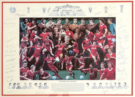 Liverpool FC Super Rare Multi-Hand Signed Ltd. Edition Presentation (100cm x 75cm) With COA