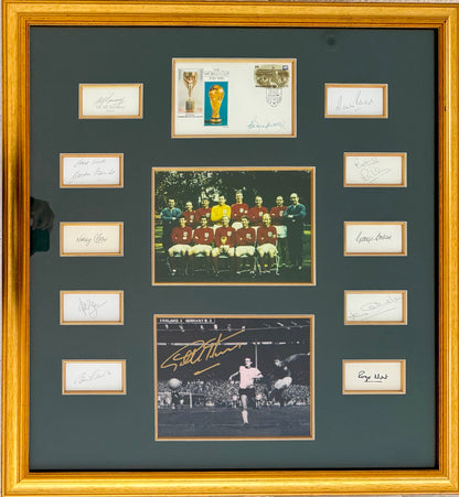 England 1966 SUPER RARE Full Team (11) + Ramsey, Hand Signed Photo Presentation & COA